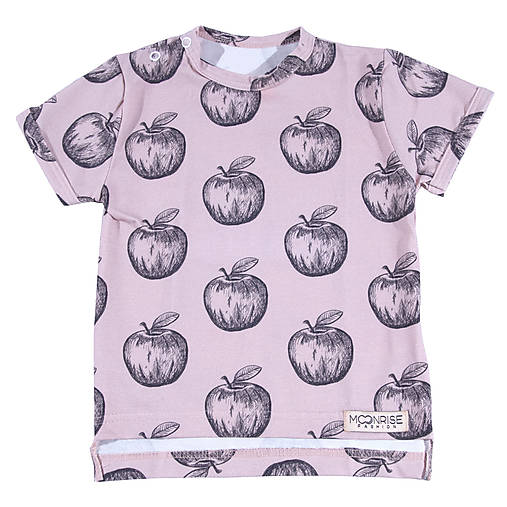 Detské oblečenie - Tričko - Apples pink krátky rukáv - 10868363_