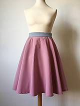 Sukne - dvojfarebná sukňa s vreckami v staroružovej ZĽAVA - 10868924_