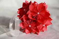 Kytice pre nevestu - Guľa z papierových kvetov (rôzne farby) - 10870901_