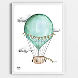 Kresby - Art Print - mentolový balón - 10870836_