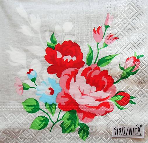 S1415- Servítky - ruža, ruže, ružičky, vintage, tete