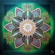 Dekorácie - Mandala...Kvet zdravia a centra sily - 10873213_
