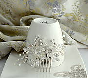 Sady šperkov - Perlovo krištáľové svadobné náušnice s hrebienkom(Ag925) - 10873400_