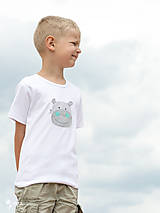 Detské oblečenie - tričko HROCH SIVÝ 86 - 134 (dlhý aj krátky rukáv) - 10877569_