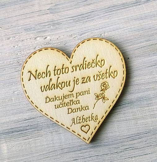 Tabuľky - Srdiečko pre učiteľa  (magnetka) - 10876690_