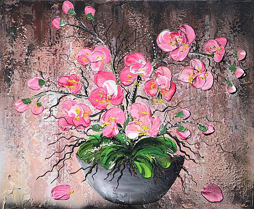 Obrazy - ,,Ružová orchidea,, - 10875799_