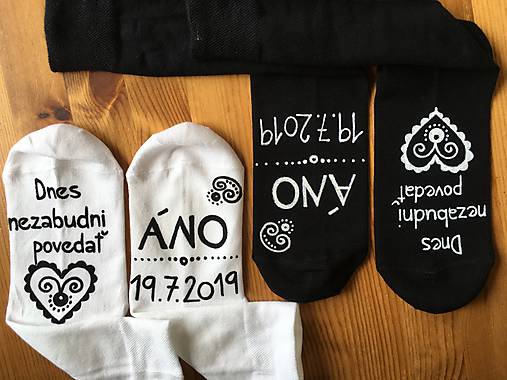 Maľované ponožky pre ženícha (sada 2 párov)