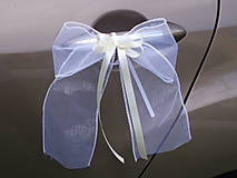 Dekorácie - Mašle na kľučky auta s dvojitou stuhou- rôzne farby - 10875640_