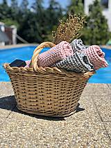 Úžitkový textil - Vaflový ľanový uterák (65x95cm - Ružová) - 10877183_