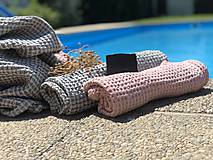 Úžitkový textil - Vaflový ľanový uterák (65x95cm - Ružová) - 10877200_