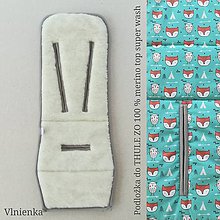 Detský textil - VLNIENKA podložka do kočíka THULE 100% MERINO wool  MINT - 10878635_