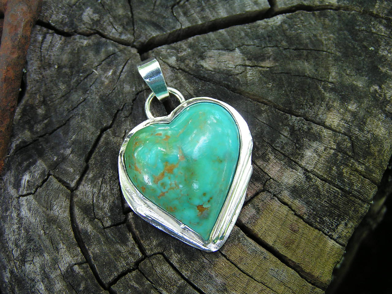 Strieborný prívesok Ag925 Tyrkys Srdce
