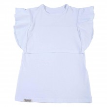 Oblečenie na dojčenie - Tričko na dojčenie - s volánom white - 10884384_