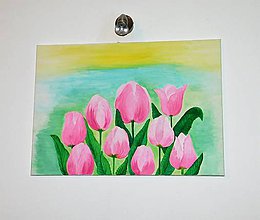Obrazy - Pink tulips - 10888409_