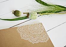 Papiernictvo - Svadobná kniha hostí - ornament na hnedej 20x20 - 10890389_