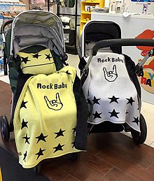 Detský textil - Detská deka, Rock Baby, OEKO-TEX®, žlto - čierna - 10891218_