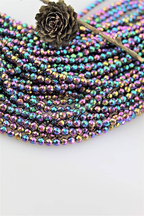 Minerály - hematit bizmut korálky 4mm - brúsené korálky - 10889392_