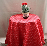 Úžitkový textil - Obrus. Vidiecký červený ako z drevenej chalúpky. (120 x 140 cm) - 10890152_
