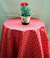 Úžitkový textil - Obrus. Vidiecký červený ako z drevenej chalúpky. (120 x 140 cm) - 10890153_