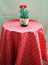 Úžitkový textil - Obrus. Vidiecký červený ako z drevenej chalúpky. (120 x 140 cm) - 10890154_