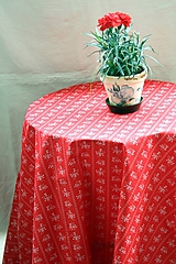 Úžitkový textil - Obrus. Vidiecký červený ako z drevenej chalúpky. (120 x 140 cm) - 10890155_