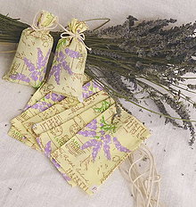 Úžitkový textil - Vrecúško na levanduľu (žlté s levanduľou a šnúrkou) - 10891145_