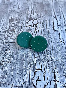 Náušnice - KARKULKY- bodkované ďobky (Smaragdovo zelené) - 10890313_