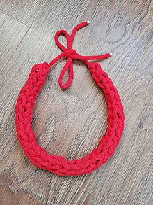 Náhrdelníky - Háčkovaný náhrdelník - reťazový  (Červená) - 10894405_