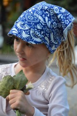 Detské čiapky - Letná pružná šatka so šiltom Vtáčiky / folk - 10894282_