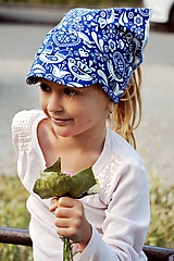 Detské čiapky - Letná pružná šatka so šiltom Vtáčiky / folk - 10894283_