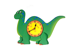 Hodiny - Detské nástenné hodiny Dinosaurus - 10897344_