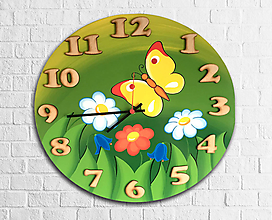 Hodiny - Nástenné maľované hodiny Jaro - 10897582_