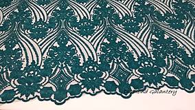 Textil - Luxusná krajková látka - Smaragdovo zelená- cena za 10 cm - 10900436_