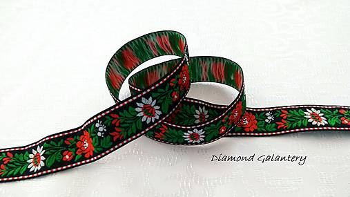 Galantéria - Krojovka 25 mm - červeno bielo čierna - 10900408_