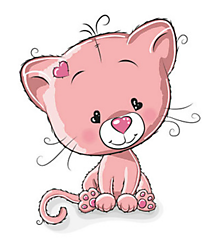 Galantéria - Nažehľovačka Ružová mačička 7,1x5,8cm (NZ230) - 10899497_
