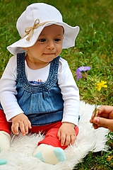 Detské čiapky - Klobúčik 100% ľan/juta natural biela (detský do veľk.52) - 10898217_