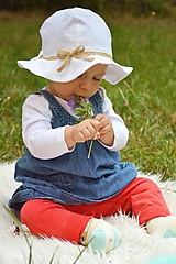 Detské čiapky - Klobúčik 100% ľan/juta natural biela (detský do veľk.52) - 10898218_