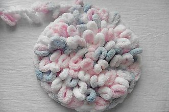 Úžitkový textil - Jemný a ľahučký okrúhly koberček "kučeravý" (Color/biela, ružová, šedá) - 10900124_