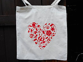 Nákupné tašky - red heart-slovakia-folk-ekotaška - 10903589_
