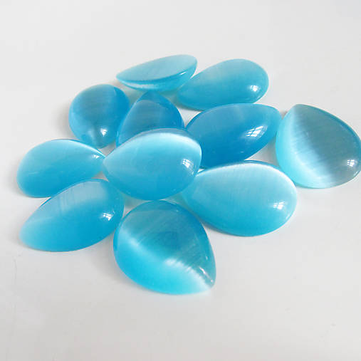 Komponenty - Mačacie oko / slza 18x25 (Aquamarine Blue) - 10903902_