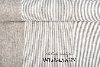 Textil - odstín stripes NATURAL/IVORY ..100% len metráž - 10905004_
