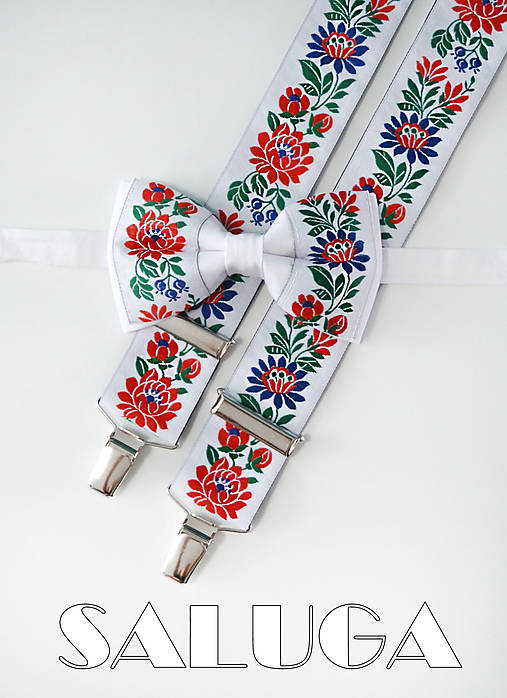 Detské doplnky - Detský folklórny biely set - 10907051_