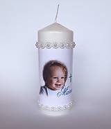 Sviečky - Sviečky na krst s fotom vášho bábätka - 10906611_