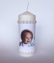 Sviečky - Sviečky na krst s fotom vášho bábätka - 10906611_
