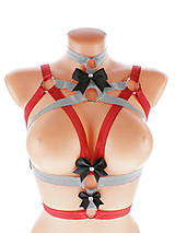 Spodná bielizeň - postroj bielizeň pastel gothic postroj na telo body harness lingerie E2 - 10911148_