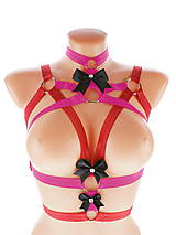Spodná bielizeň - postroj bielizeň pastel gothic postroj na telo body harness lingerie E2 (Čierna) - 10911150_