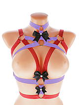Spodná bielizeň - postroj bielizeň pastel gothic postroj na telo body harness lingerie E2 (Čierna) - 10911152_