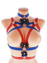 Spodná bielizeň - postroj bielizeň pastel gothic postroj na telo body harness lingerie E2 (Čierna) - 10911156_