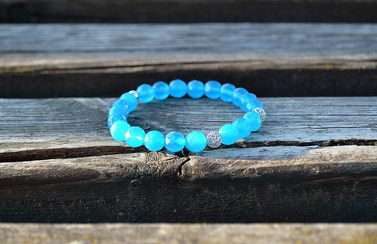 Náramok Jadeit so striebrom