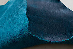Suroviny - Zbytková koža modrá melírovaná - 10913674_